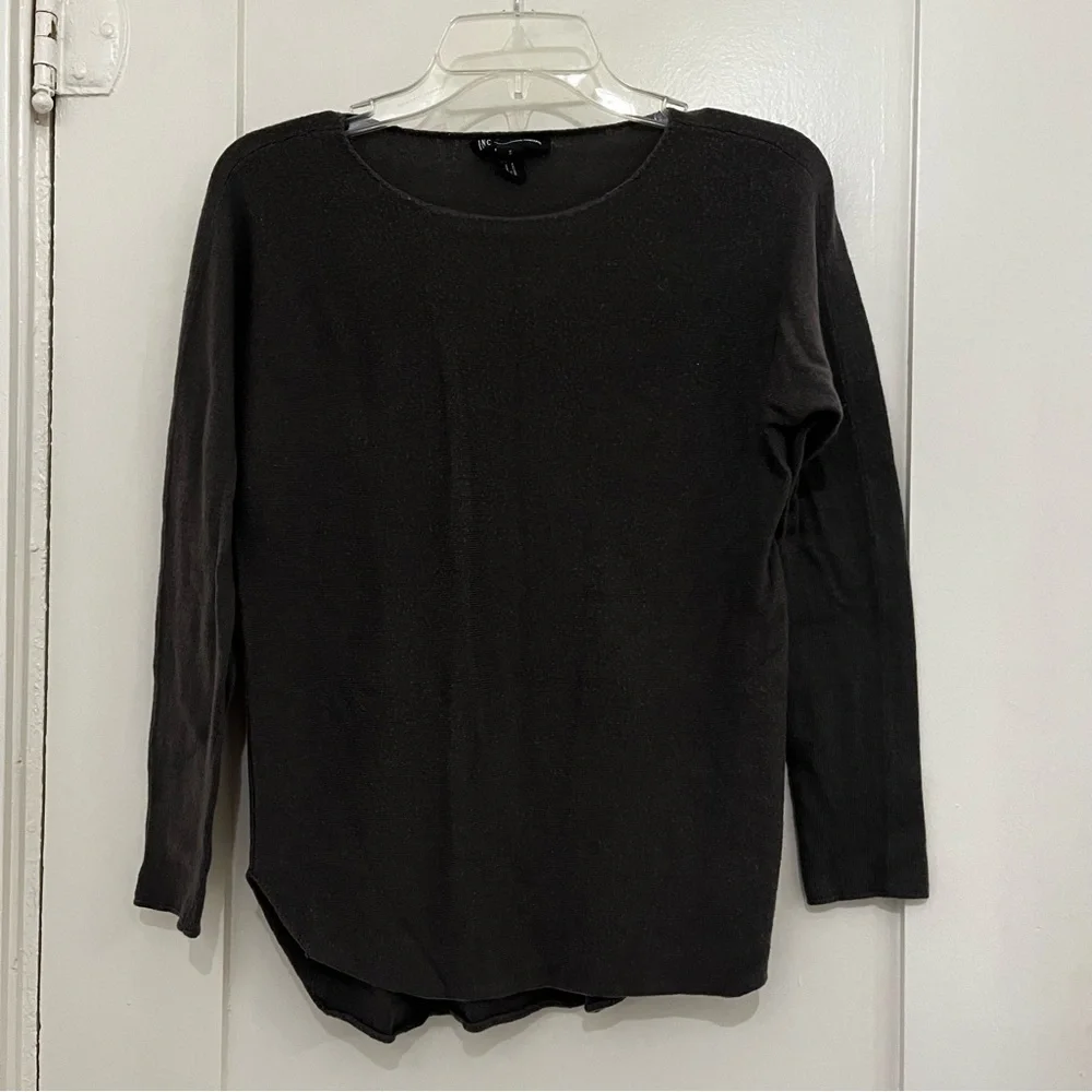 INC International Concepts Classic Black Long Sleeve Sweater - Size S - Picture 2 of 10